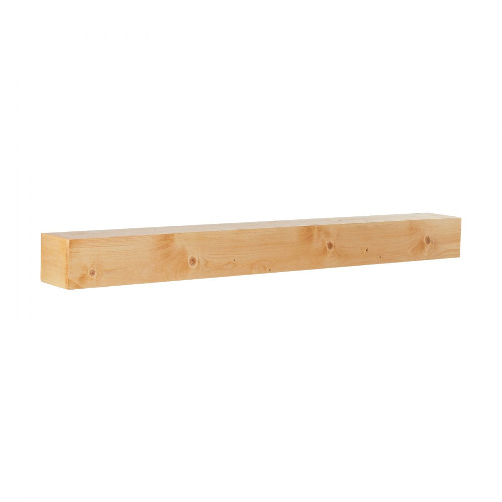 RB72-8-5 - 72" Rustic White Pine Floating Mantel Shelf for Decor