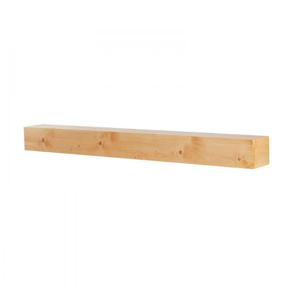 RB72-8-5 - 72" Rustic White Pine Floating Mantel Shelf for Decor