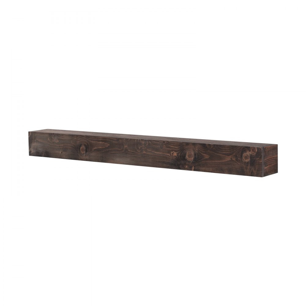 LB72-8-5 - 72" Rustic White Pine Floating Mantel Shelf for Home Décor