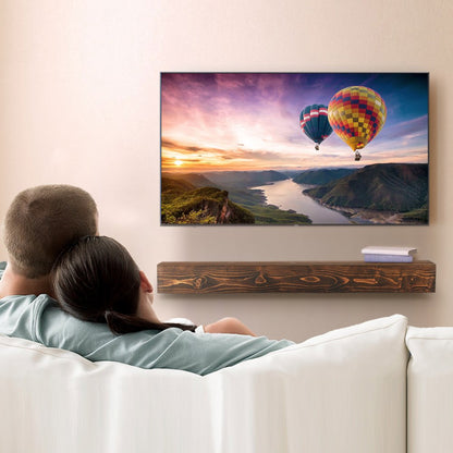 NB84-8-6 - 84" Rustic White Pine Floating Fireplace Mantel Shelf