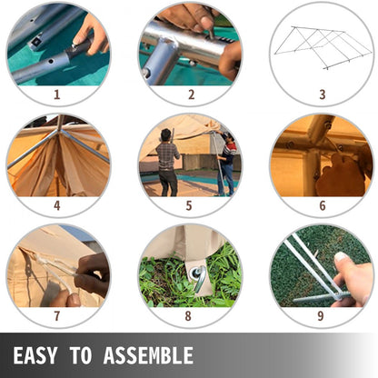 010180693480 - 4-Season Canvas Wall Tent for 6-8 People
