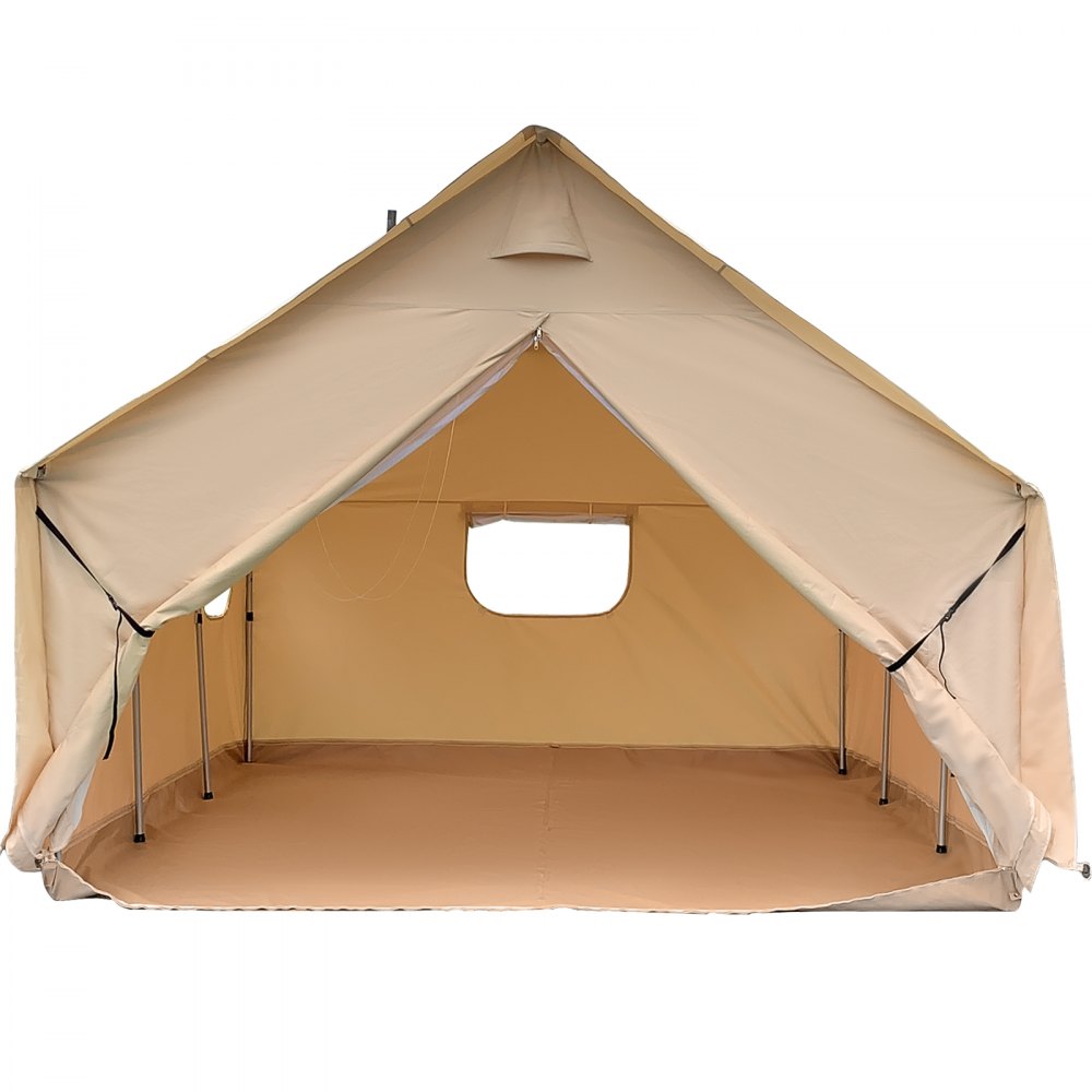 010610129658 - 4-Season 12x14ft Waterproof Canvas Wall Tent for 6-10 People