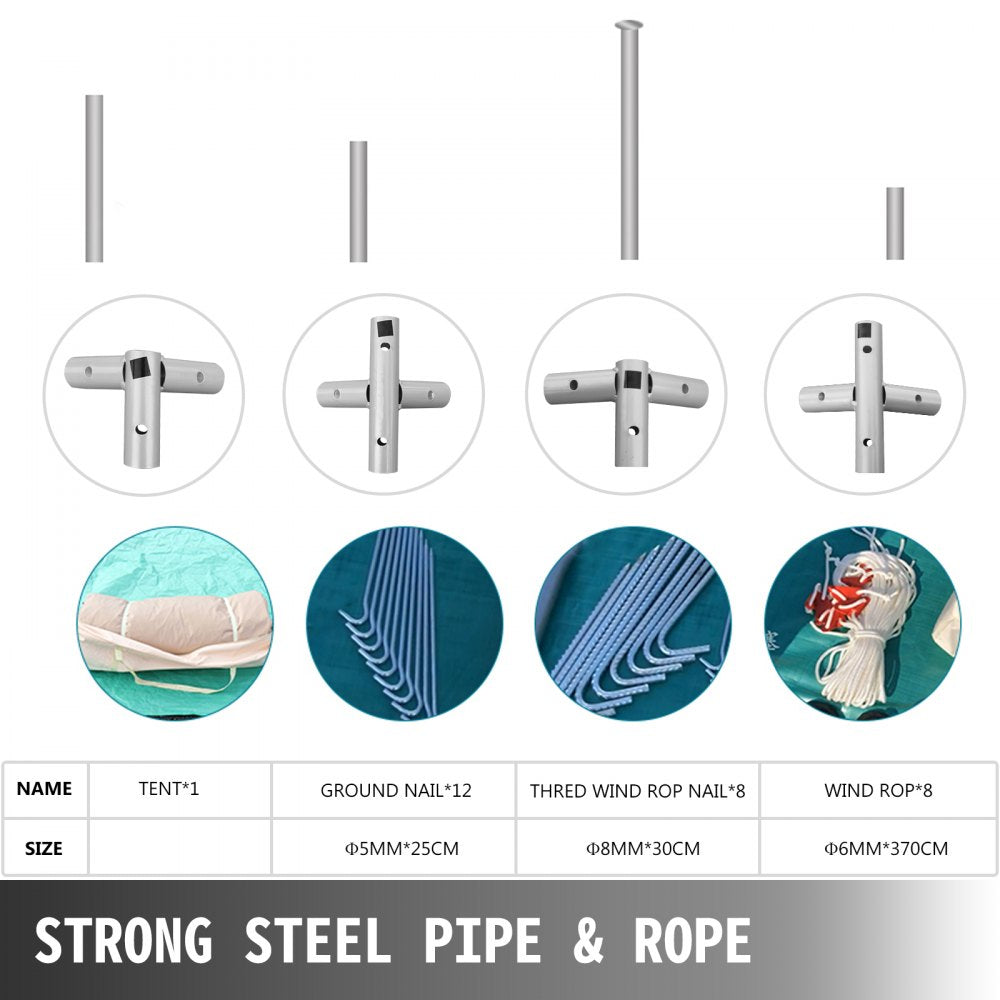 010610129658 - 4-Season 12x14ft Waterproof Canvas Wall Tent for 6-10 People