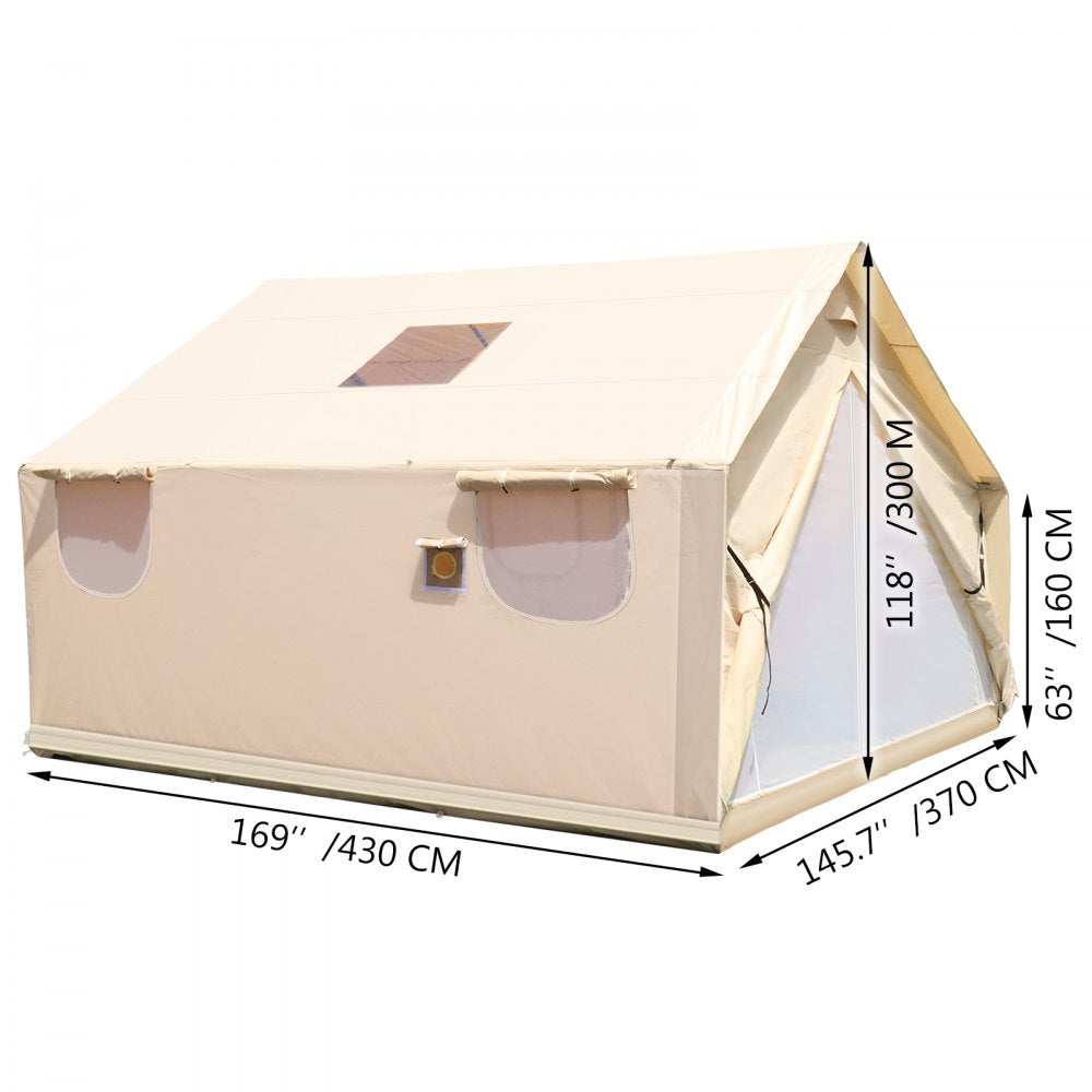010610129658 - 4-Season 12x14ft Waterproof Canvas Wall Tent for 6-10 People