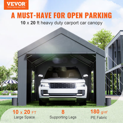 010779951065 - 10x20 ft Heavy Duty Carport with Ventilated Windows