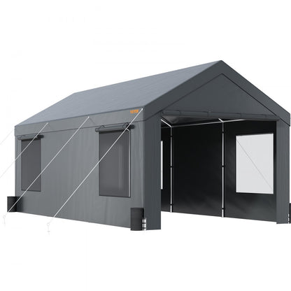 010779951065 - 10x20 ft Heavy Duty Carport with Ventilated Windows