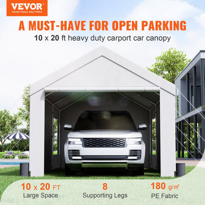 010791127527 - 10x20ft Heavy Duty Carport with UV Resistant Canopy