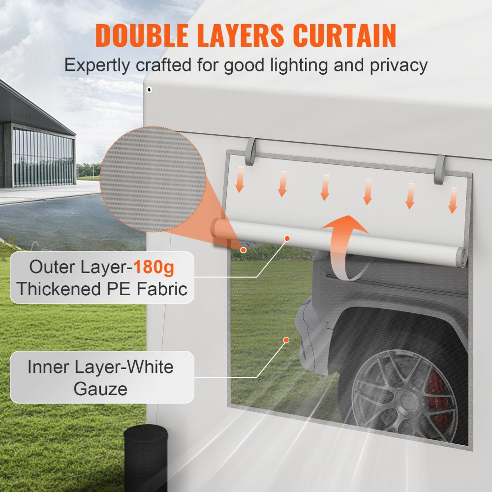 010791127527 - 10x20ft Heavy Duty Carport with UV Resistant Canopy