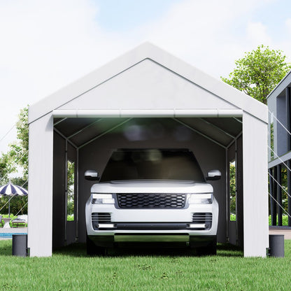 010791127527 - 10x20ft Heavy Duty Carport with UV Resistant Canopy