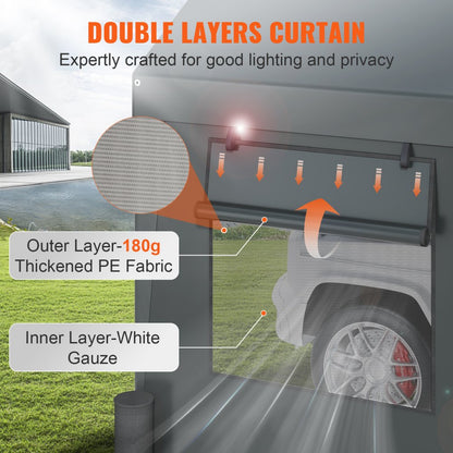 010509782894 - Heavy-Duty 12x20ft Carport with UV-Resistant Canopy and Ventilation