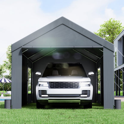 010509782894 - Heavy-Duty 12x20ft Carport with UV-Resistant Canopy and Ventilation