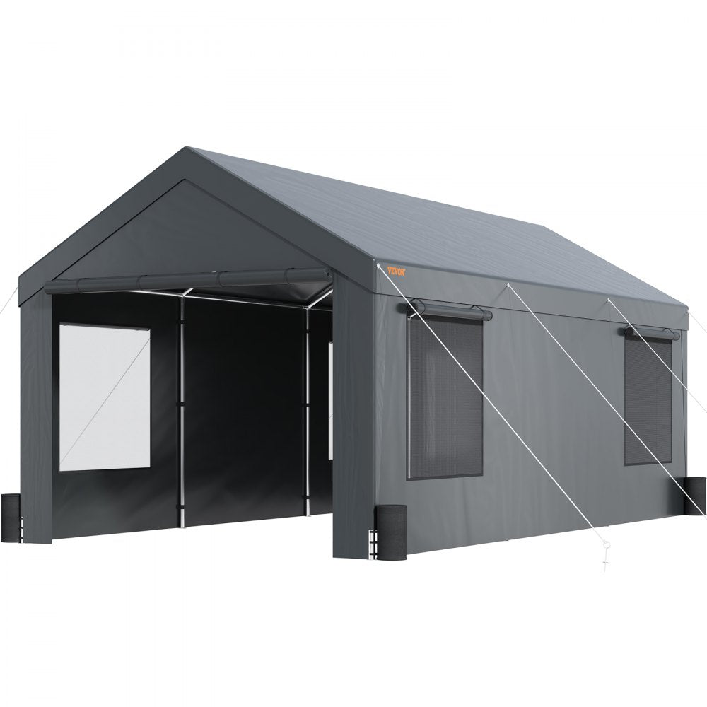 010509782894 - Heavy-Duty 12x20ft Carport with UV-Resistant Canopy and Ventilation