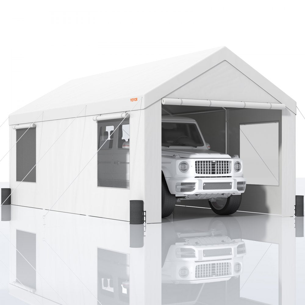 010382486149 - 12x20 ft Heavy-Duty Car Canopy with Ventilation and Removable Walls