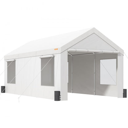 010382486149 - 12x20 ft Heavy-Duty Car Canopy with Ventilation and Removable Walls