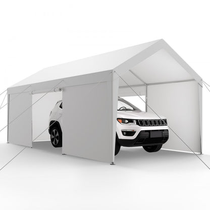 SXYJSCK-FBS10X20FT-W - Durable 10x20FT Carport Canopy with Removable Sidewalls