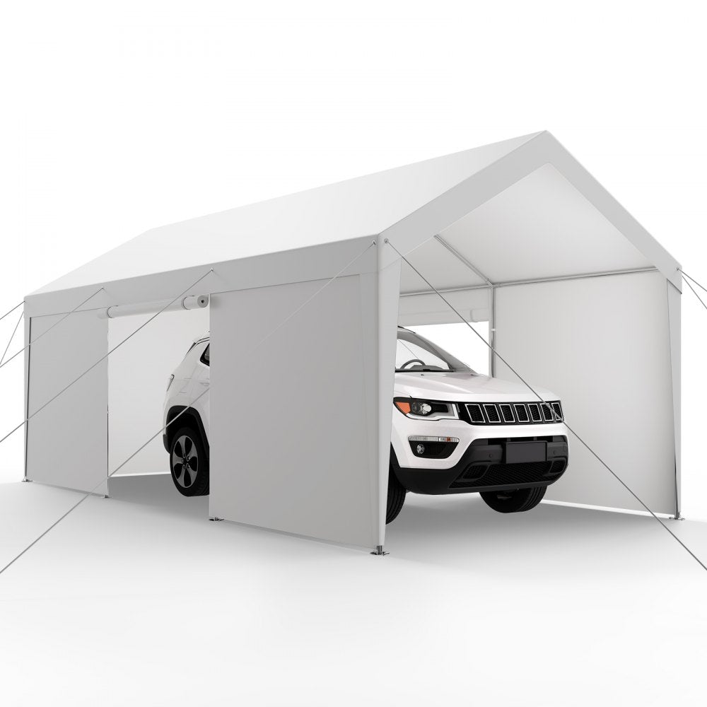 SXYJSCK-FBS12X20FT-W - 12x20 FT Heavy Duty Carport with Removable Sidewalls