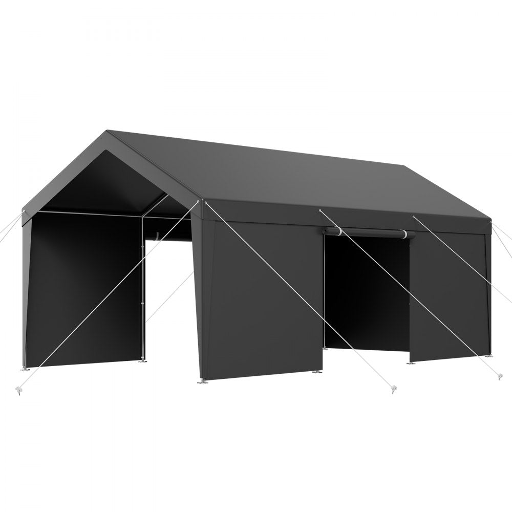 SXYJSCK-FBS10X20FT-G - 10x20FT Heavy Duty Portable Carport with Sidewalls
