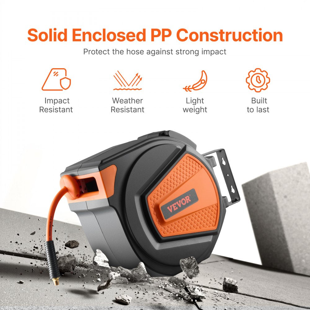 NWA-D20 - 65ft Hybrid Enclosed Air Hose Reel with Auto-Rewind System