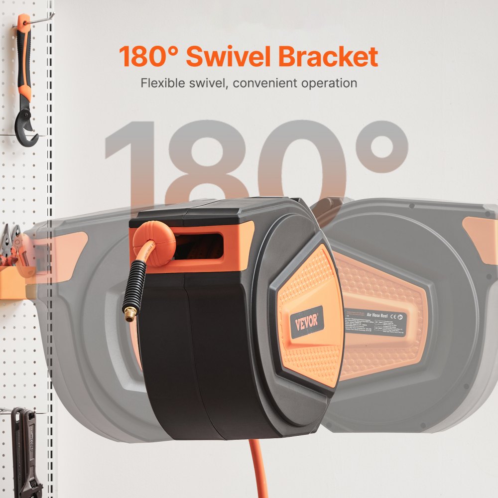 NWA-D20 - 65ft Hybrid Enclosed Air Hose Reel with Auto-Rewind System