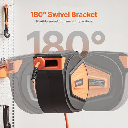 NWA-D20 - 65ft Hybrid Enclosed Air Hose Reel with Auto-Rewind System