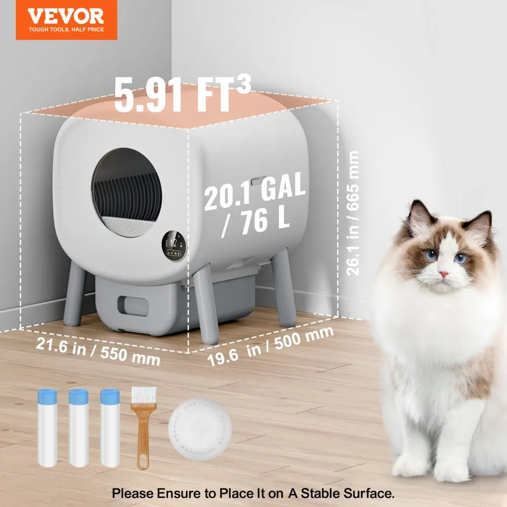 CATBOX-NEO-B - 76L Smart Self-Cleaning Cat Litter Box with Odor Control