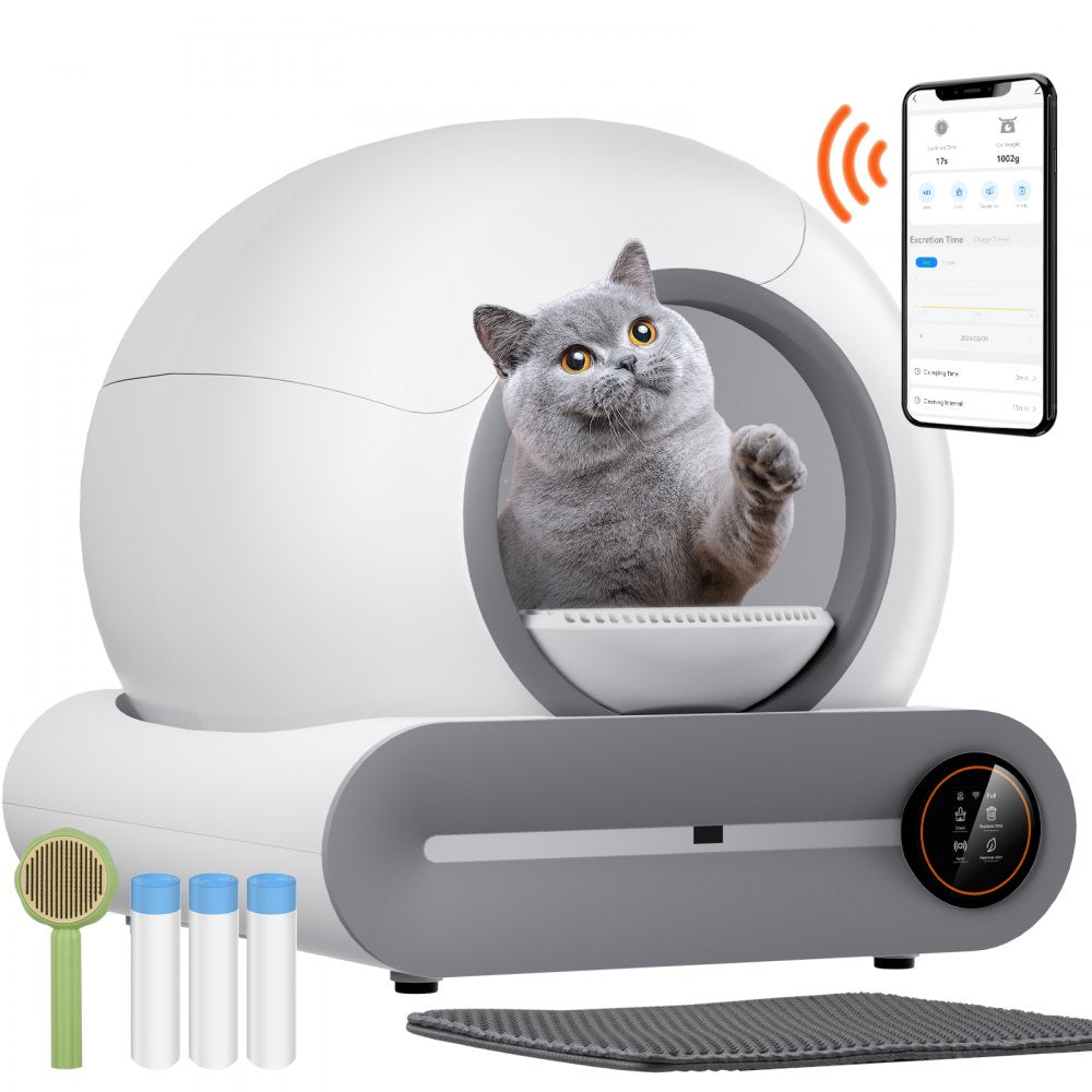 HS-002 - Smart 65L Cat Litter Box with Odor Control & Sensors