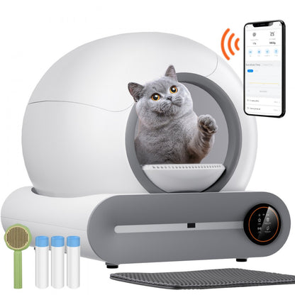 HS-002 - Smart 65L Cat Litter Box with Odor Control & Sensors