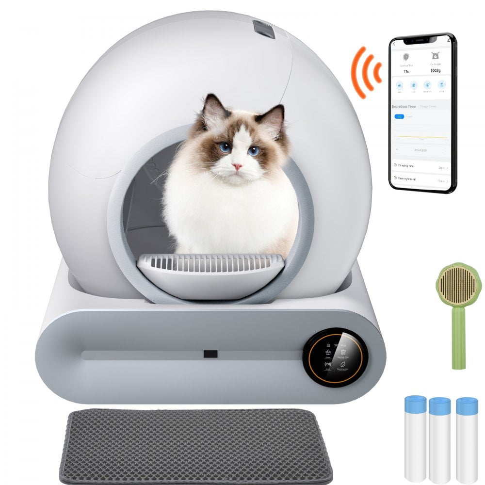 HS-002 - Smart 65L Cat Litter Box with Odor Control & Sensors