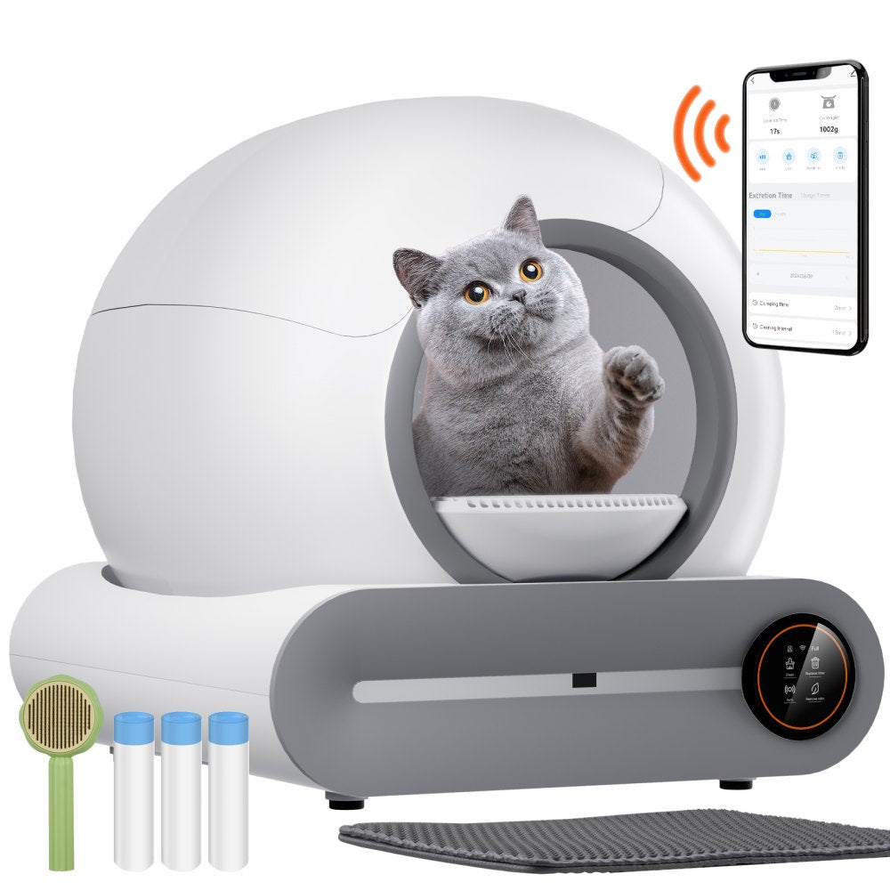 HS-002 - Smart 65L Cat Litter Box with Odor Control & Sensors