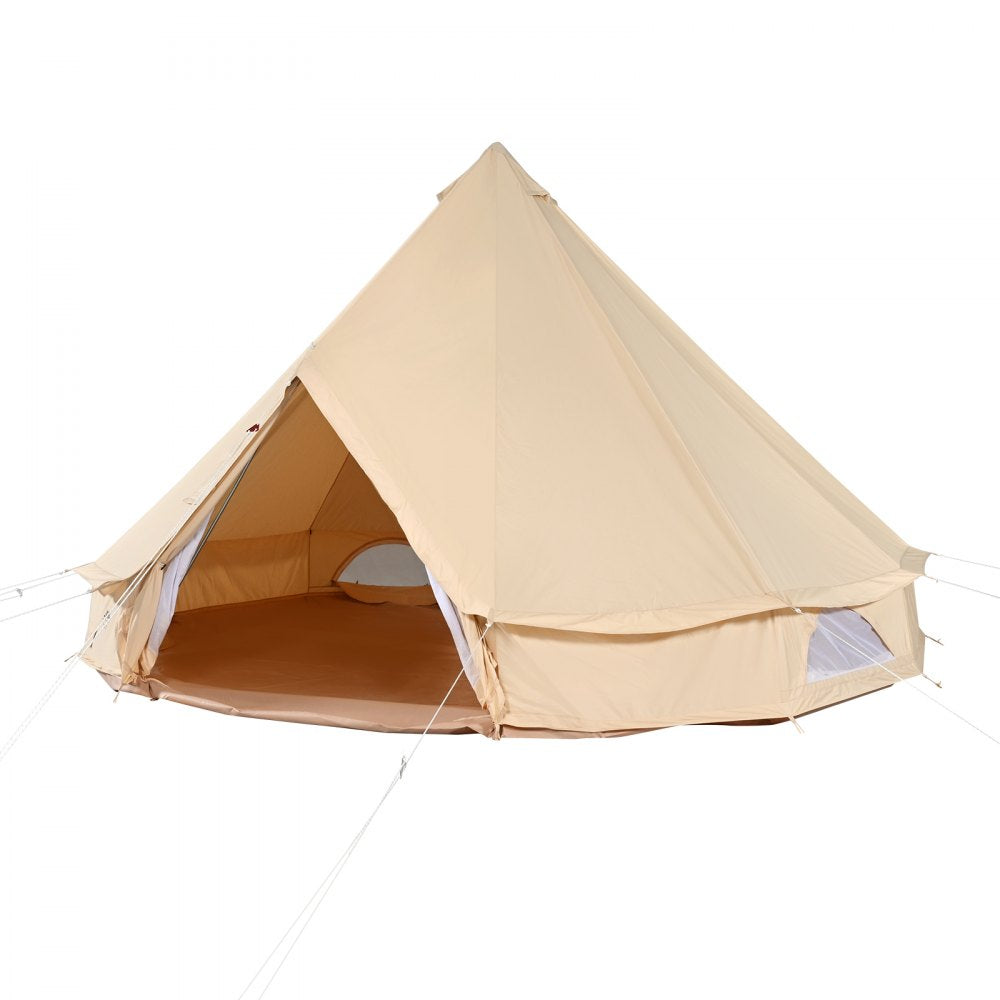 ZJTM1009 - Spacious Bell Tent for 3-5, Waterproof Cotton Canvas with Ventilation
