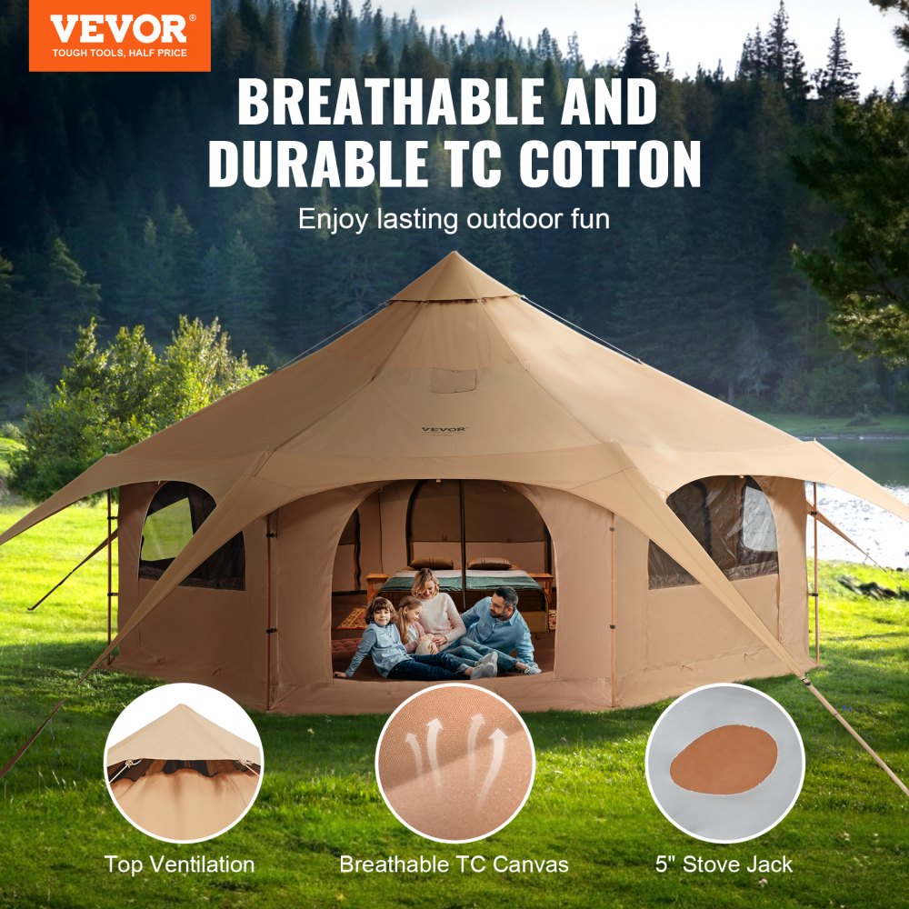 ZJTM1184 - 5m VEVOR 4-Season Bell Tent for Year-Round Adventures