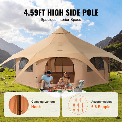 ZJTM1184 - 5m VEVOR 4-Season Bell Tent for Year-Round Adventures