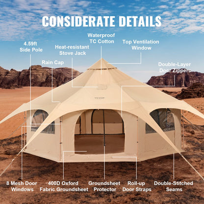ZJTM1184 - 5m VEVOR 4-Season Bell Tent for Year-Round Adventures