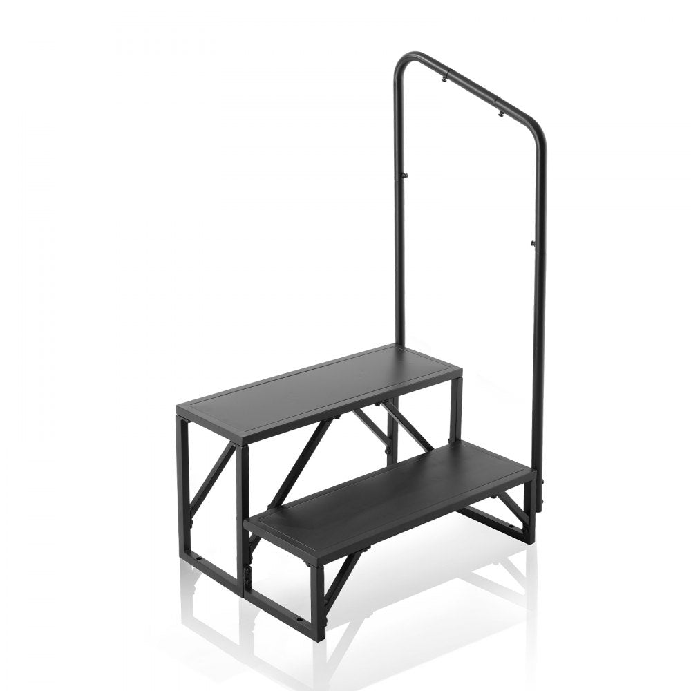 HT231201A - Sturdy 2-Step RV Access Stairs with Handrail, 440 lbs Capacity