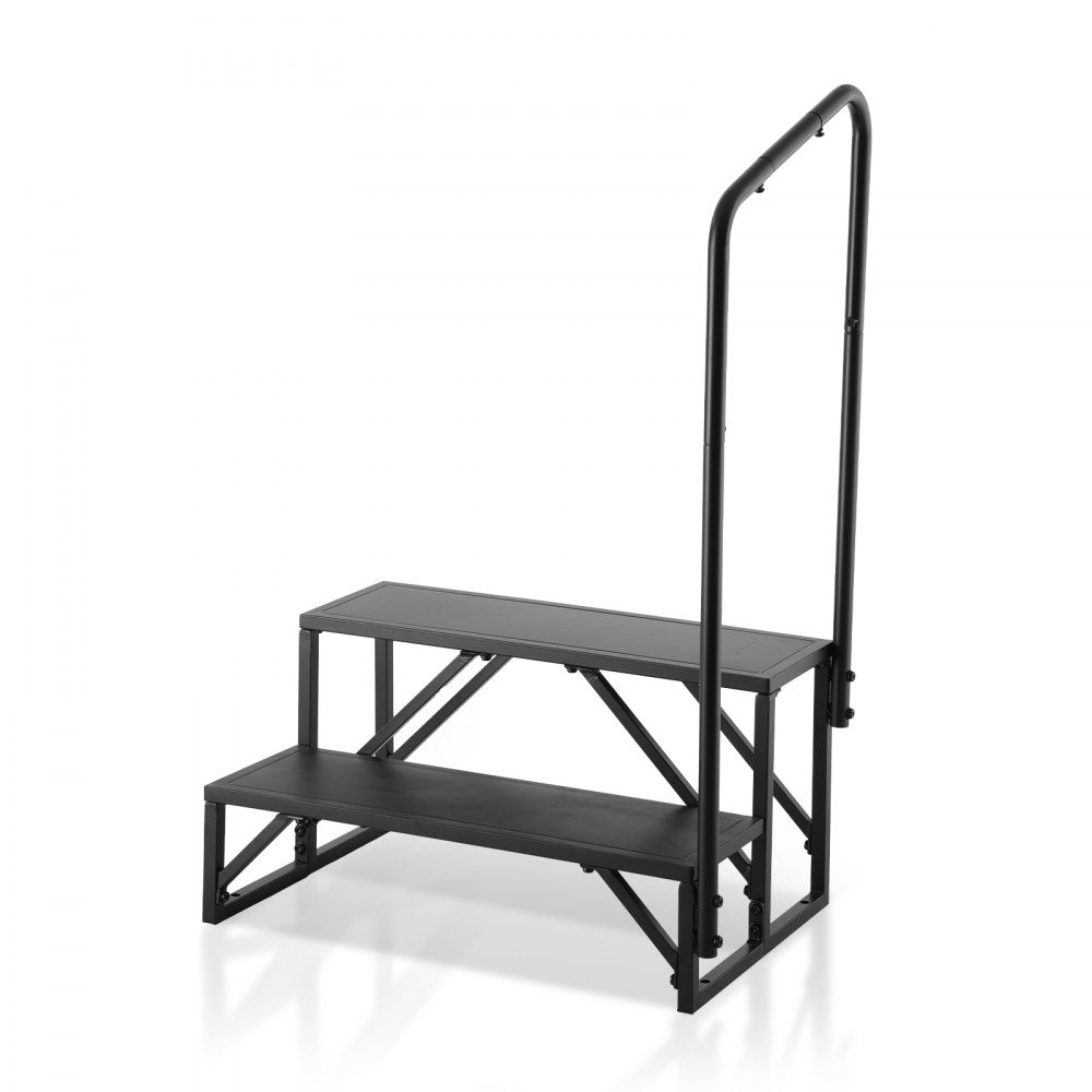 HT231201A - Sturdy 2-Step RV Access Stairs with Handrail, 440 lbs Capacity