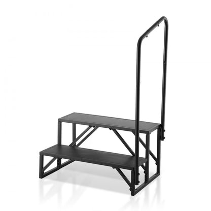 HT231201A - Sturdy 2-Step RV Access Stairs with Handrail, 440 lbs Capacity