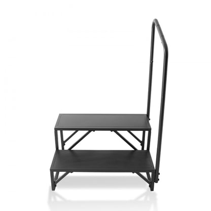 HT231201A - Sturdy 2-Step RV Access Stairs with Handrail, 440 lbs Capacity