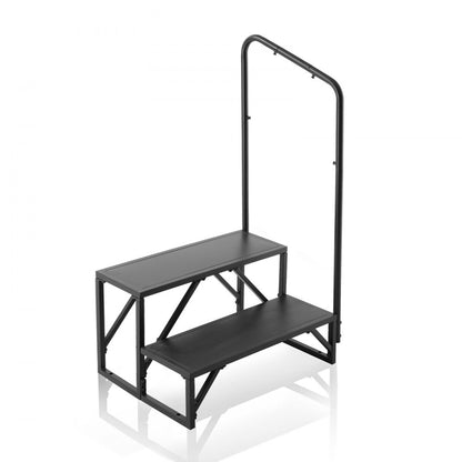 HT231201A - Sturdy 2-Step RV Access Stairs with Handrail, 440 lbs Capacity