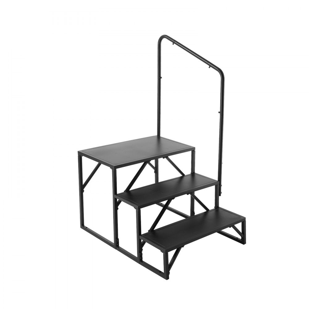 HT231201B - Heavy-Duty 3-Step RV Stairs with Handrail, 440 lbs Capacity