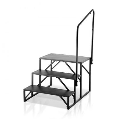 HT231201B - Heavy-Duty 3-Step RV Stairs with Handrail, 440 lbs Capacity