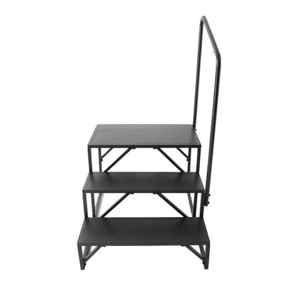 HT231201B - Heavy-Duty 3-Step RV Stairs with Handrail, 440 lbs Capacity