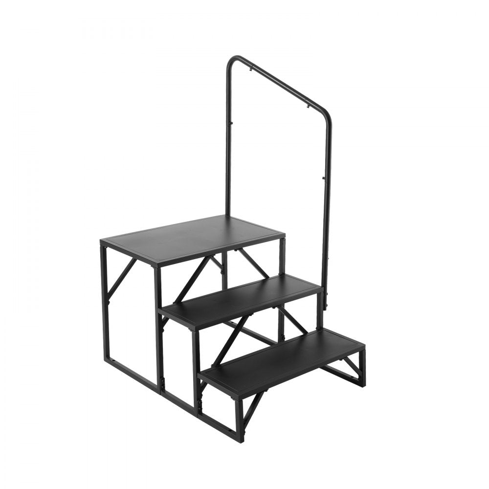 HT231201B - Heavy-Duty 3-Step RV Stairs with Handrail, 440 lbs Capacity