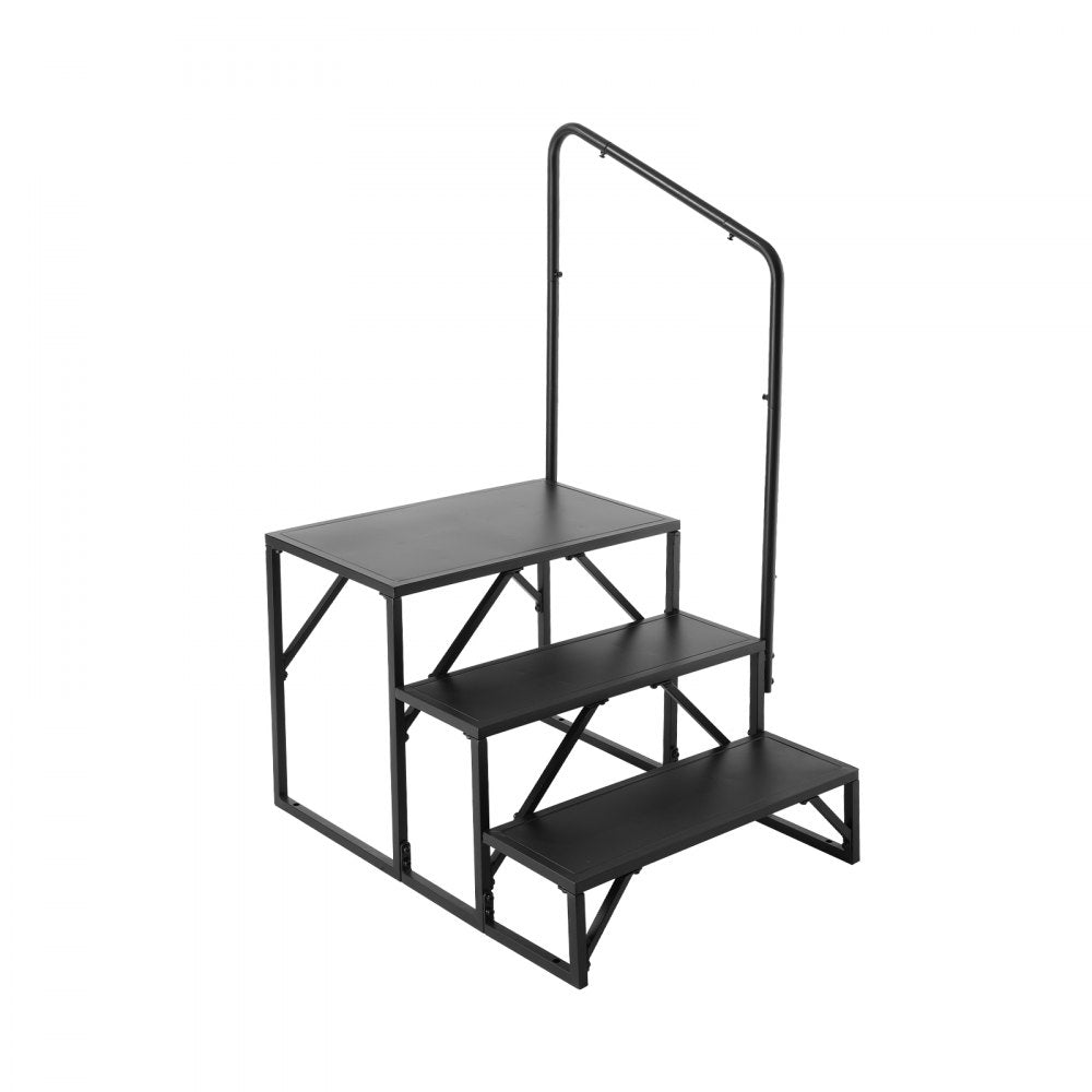 HT231201B - Heavy-Duty 3-Step RV Stairs with Handrail, 440 lbs Capacity