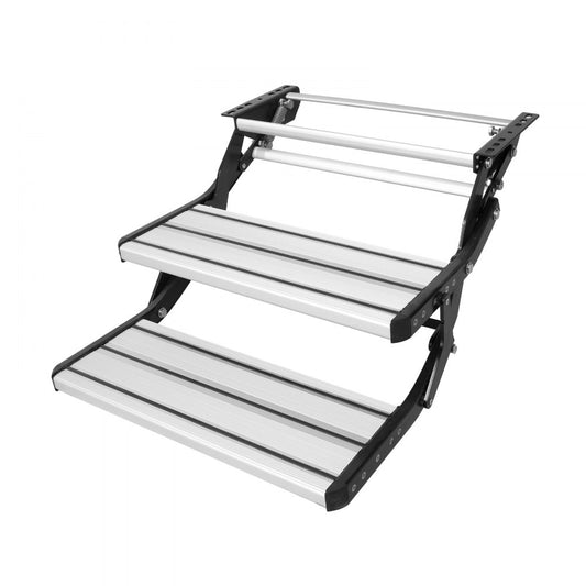 MS-F-550-D - Heavy-Duty 2-Step RV Stairs, 440lbs Capacity, Foldable Design