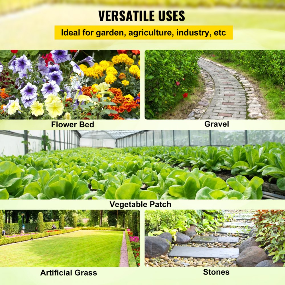 VV-FCB-PE 4*300FT 5.8OZ - Durable Black Weed Barrier with Guidelines
