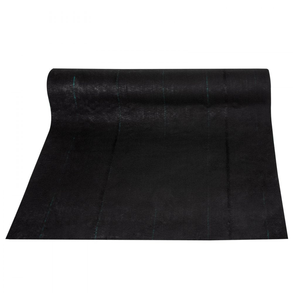 VV-FCB-PE 4*300FT 5.8OZ - Durable Black Weed Barrier with Guidelines