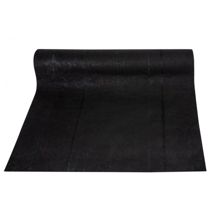 VV-FCB-PE 4*300FT 5.8OZ - Durable Black Weed Barrier with Guidelines