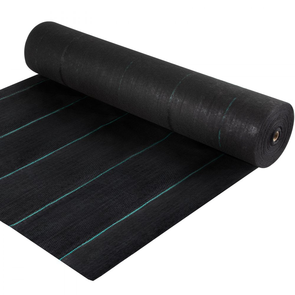 VV-FCB-PE 4*300FT 5.8OZ - Durable Black Weed Barrier with Guidelines