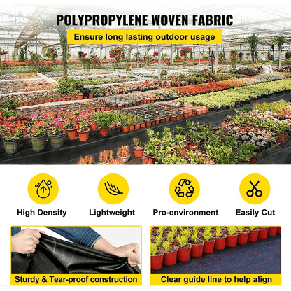 VV-WB-5250 - Heavy-Duty 5 oz. Weed Barrier Fabric for Gardens and Lawns