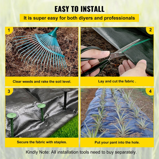 VV-WB-5250 - Heavy-Duty 5 oz. Weed Barrier Fabric for Gardens and Lawns